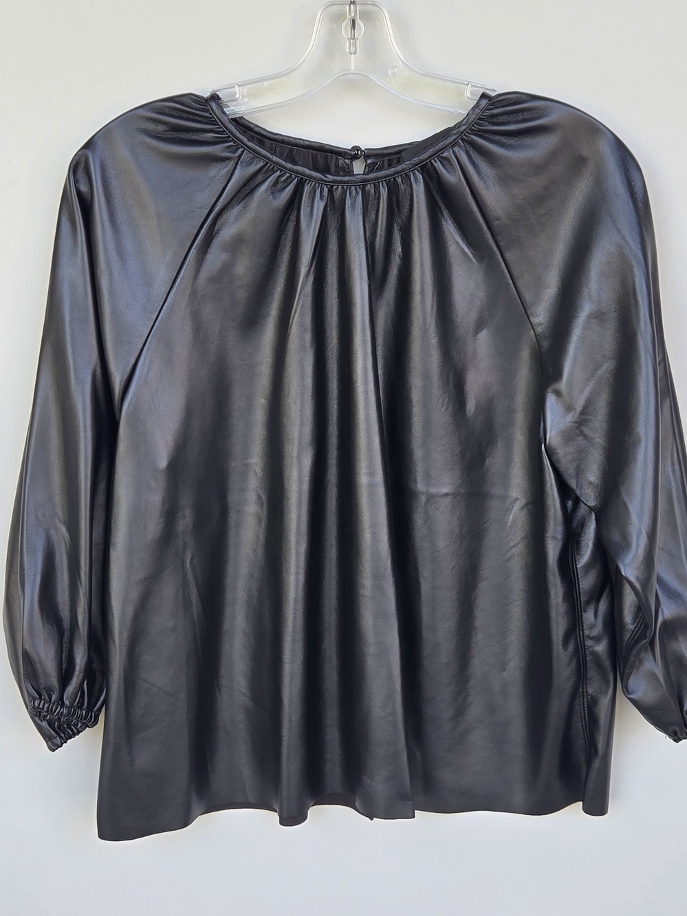 Maison CINQUANTE  Black Faux Leather  Women's Top